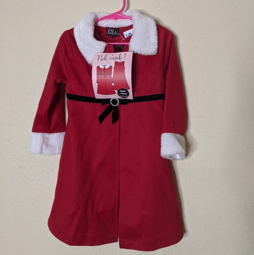 NWT girls coat and dress size 4T (f)